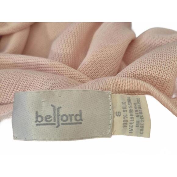 Belford Ladies 100% Silk Light Pin Crew Neck Pullover Sweater Long Sleeve - Picture 4 of 4